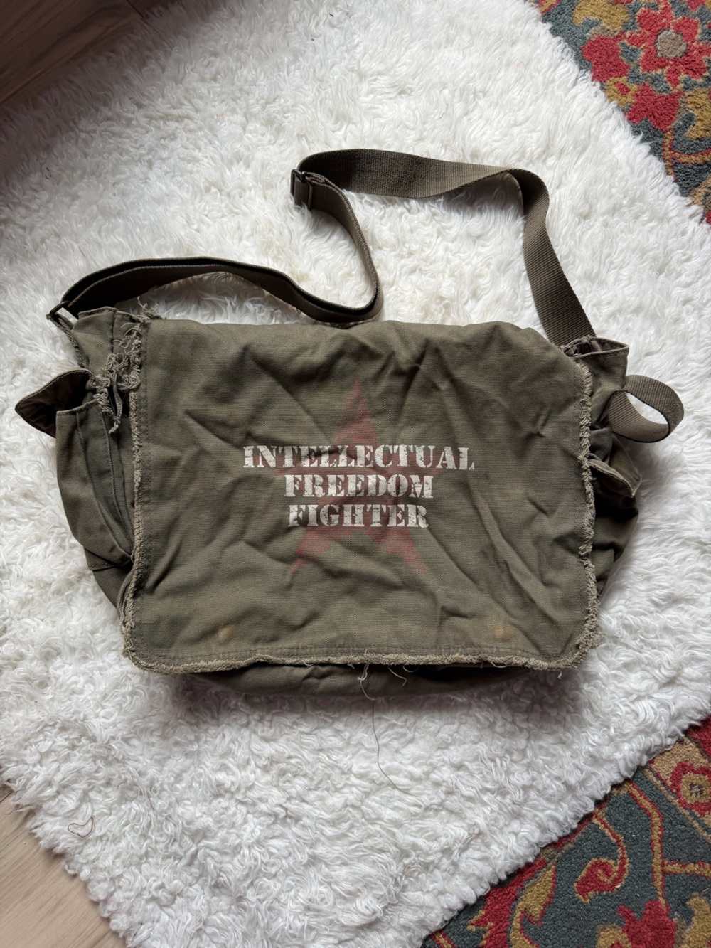 Unshelved Comic Intellectual Freedom Fighter Library Canvas Messenger Bag 2010